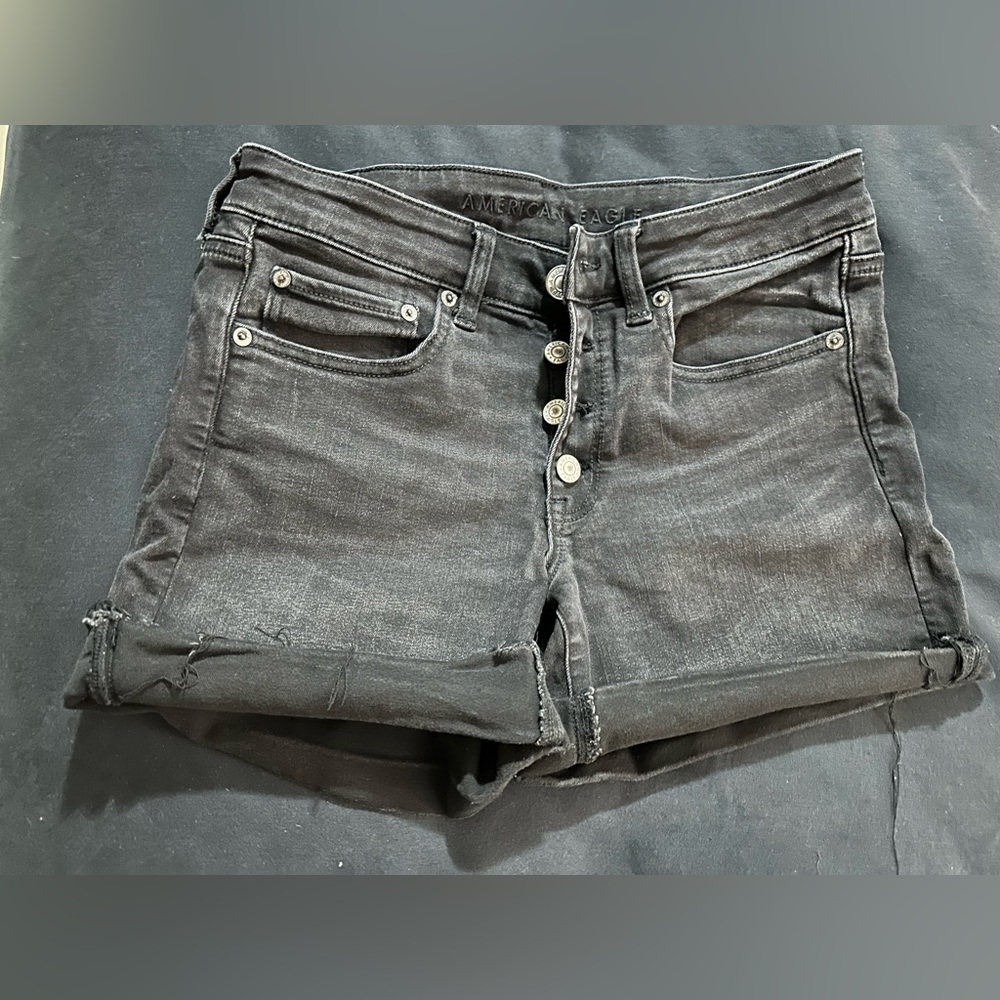 American Eagle Outfitters Black Jean Shorts Casual Style